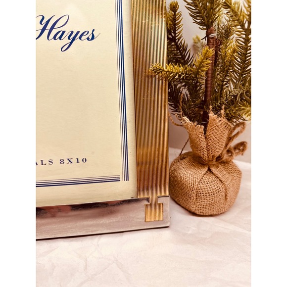 Ashton & Hayes Mixed Metals 8x10 Picture Frame Silver Brass Art Deco Geometric - Picture 3 of 4